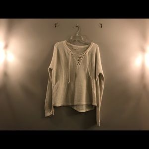 LA Hearts Creme Beach Sweater